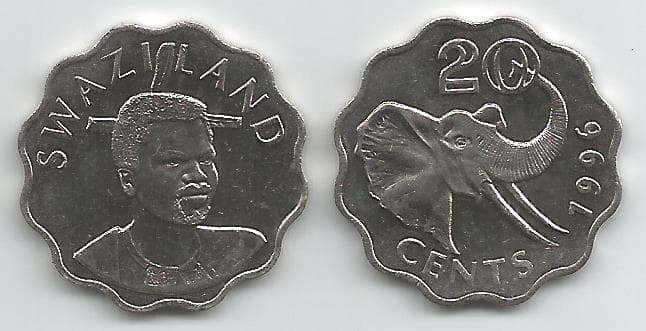 Swaziland KM50(U) 20 Cents β Lot of 25 representative product image