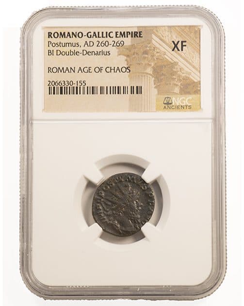 NGC-Certified Roman Coin: Postumus, ANT, Grade XF — representative ECC supplier stock image; exact coin and slab vary