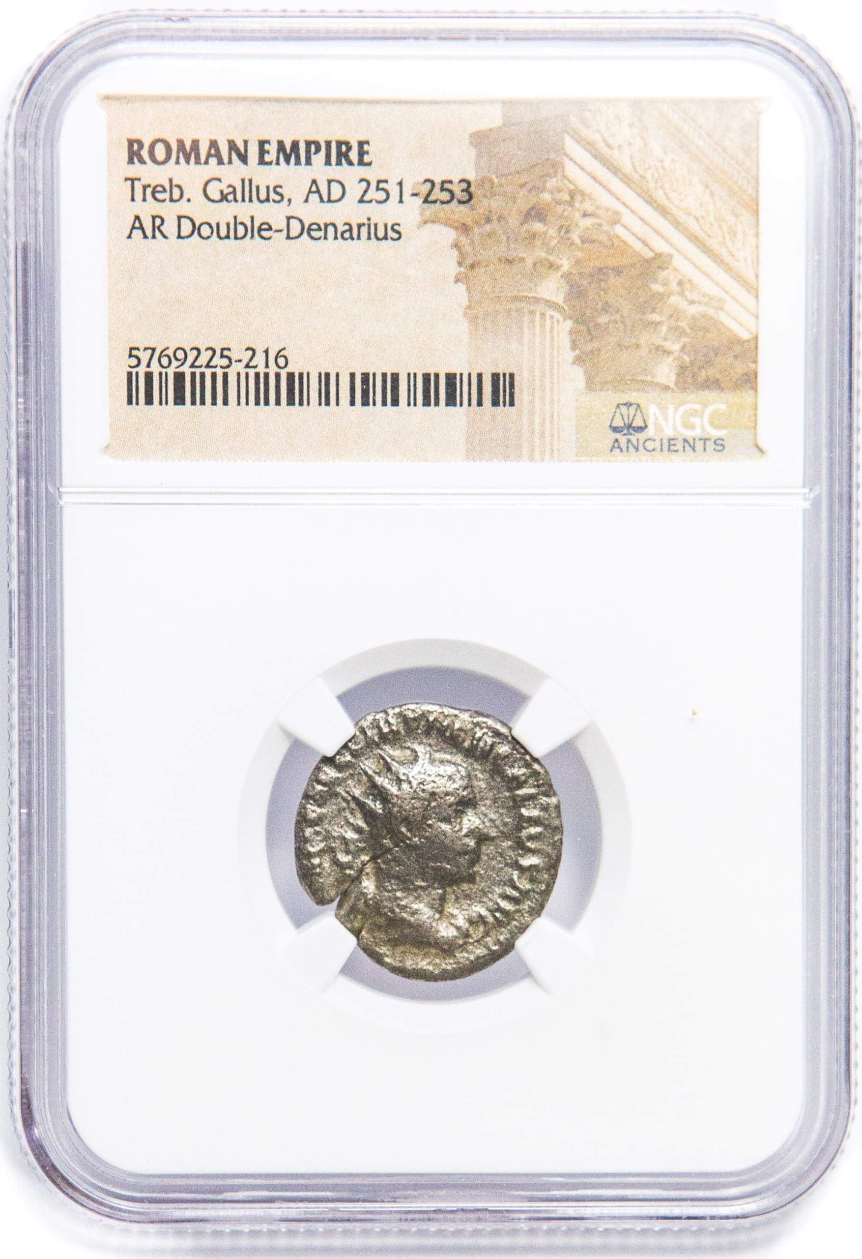 NGC-Certified Roman Coin: Trebonianus Gallus, ANT, Grade LG β representative ECC supplier stock image; exact coin and slab vary