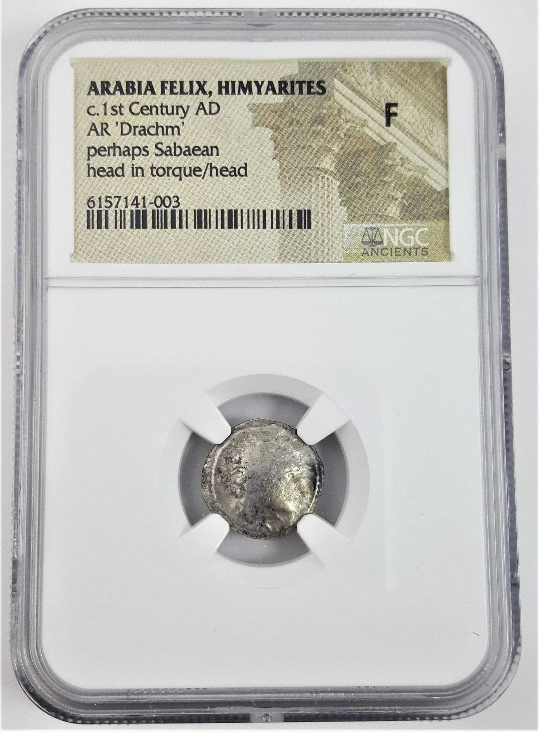 NGC-Certified Roman Coin: Arabia Felix, Himyarites, Grade F β representative ECC supplier stock image; exact coin and slab vary