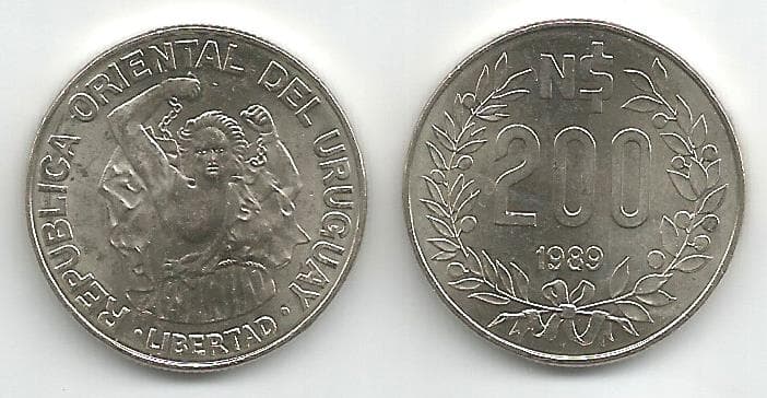 Uruguay KM97(U) 200 Nuevos Pesos β Lot of 15 representative product image
