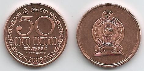 1,000 Sri Lanka KM135.2b(U) 50 Cents Bulk World Coins representative product image