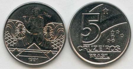 Brazil KM618.2(U) 5 Cruzeiros β Lot of 45 representative product image