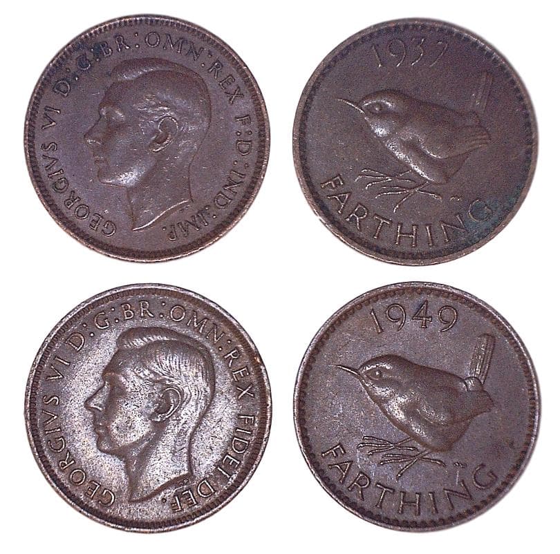 Great Britain KM843-867(VF) George VI: Farthing β Lot of 30 representative product image