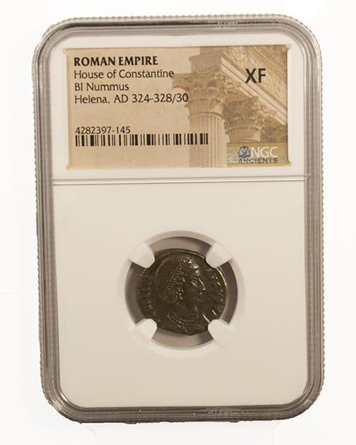 NGC-Certified Roman Coin: Helena, AE3, Grade XF β representative ECC supplier stock image; exact coin and slab vary