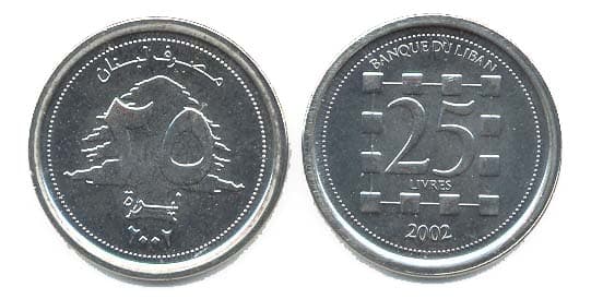 1,000 Lebanon KM40(U) 25 Livres Bulk World Coins representative product image