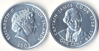Cook Islands KM419(U) 1 Cent (James Cook) β Lot of 50 representative product image