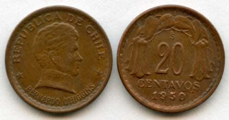 Chile KM177(F-AU) 20 Centavos β Lot of 40 representative product image