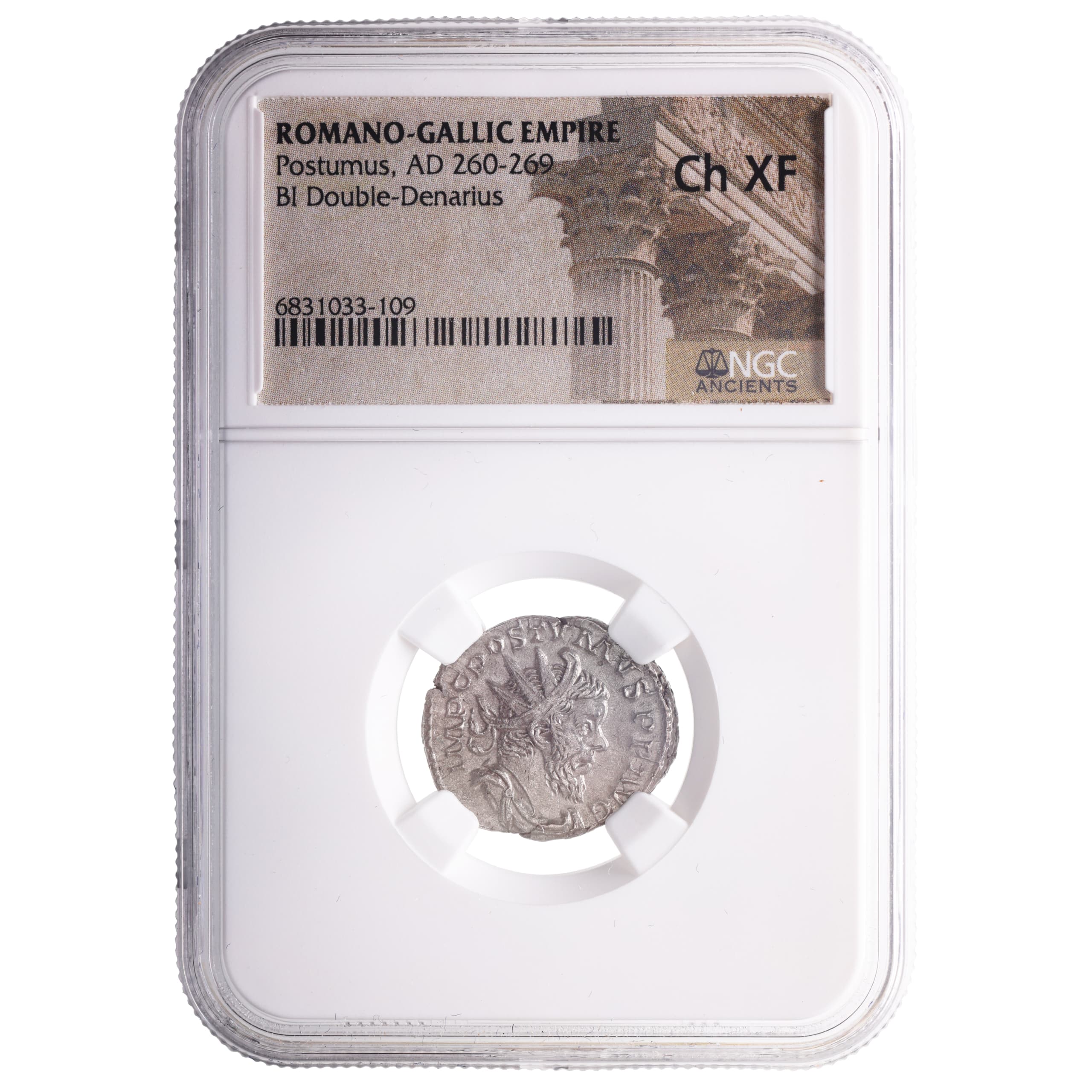 NGC-Certified Roman Coin: Postumus, ANT, Grade CH-XF — representative ECC supplier stock image; exact coin and slab vary