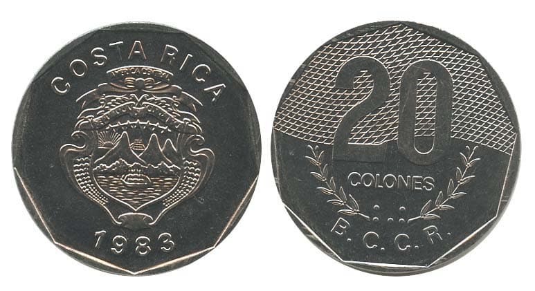 Costa Rica KM216(U) 20 Colones – Lot of 25 representative product image