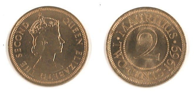 Mauritius KM32(U) 2 Cents β Lot of 25 representative product image