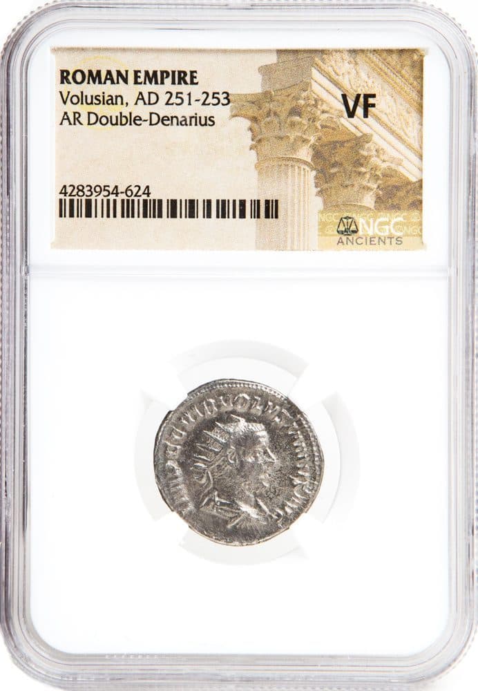 NGC-Certified Roman Coin: Volusian, ANT, Grade VF β representative ECC supplier stock image; exact coin and slab vary