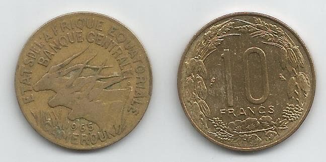 Equatorial African States KM2a(C) 10 Francs β Lot of 20 representative product image