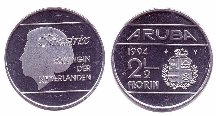 Aruba KM6(U) 2 1/2 Florin – Lot of 8 representative product image