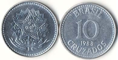 1,000 Brazil KM607(U) 10 Cruzados Bulk World Coins representative product image
