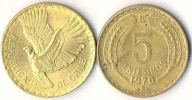 Chile KM190(XF) 5 Centesimos (Condor) – Lot of 40 representative product image