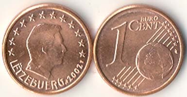 1,000 Luxembourg KM75(U) 1 Luxe. Cent Bulk World Coins representative product image