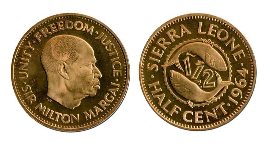 Sierra Leone KM16(U) 1/2 Cent β Lot of 55 representative product image