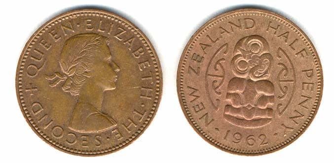 New Zealand KM23.2(F-VF) 1/2 Penny β Lot of 50 representative product image