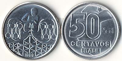 Brazil KM614(U) 50 Centavos β Lot of 100 representative product image