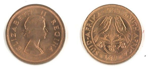 South Africa KM44-1955(U) 1/4 Penny (Farthing) - 1955 β Lot of 10 representative product image