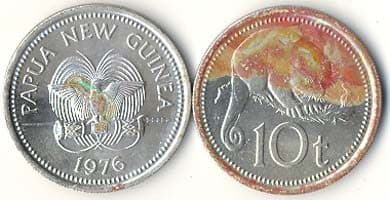 Papua New Guinea KM4(WD) 10 Toea (Water Damaged) β Lot of 100 representative product image