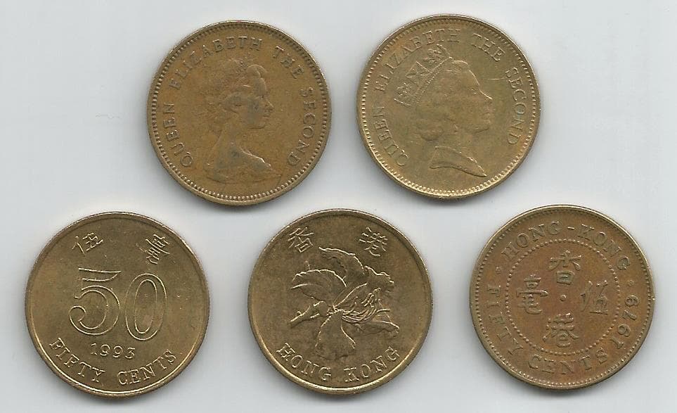 Hong Kong KM41-62-68(F-VF) 50 Cents Mix β Lot of 38 representative product image