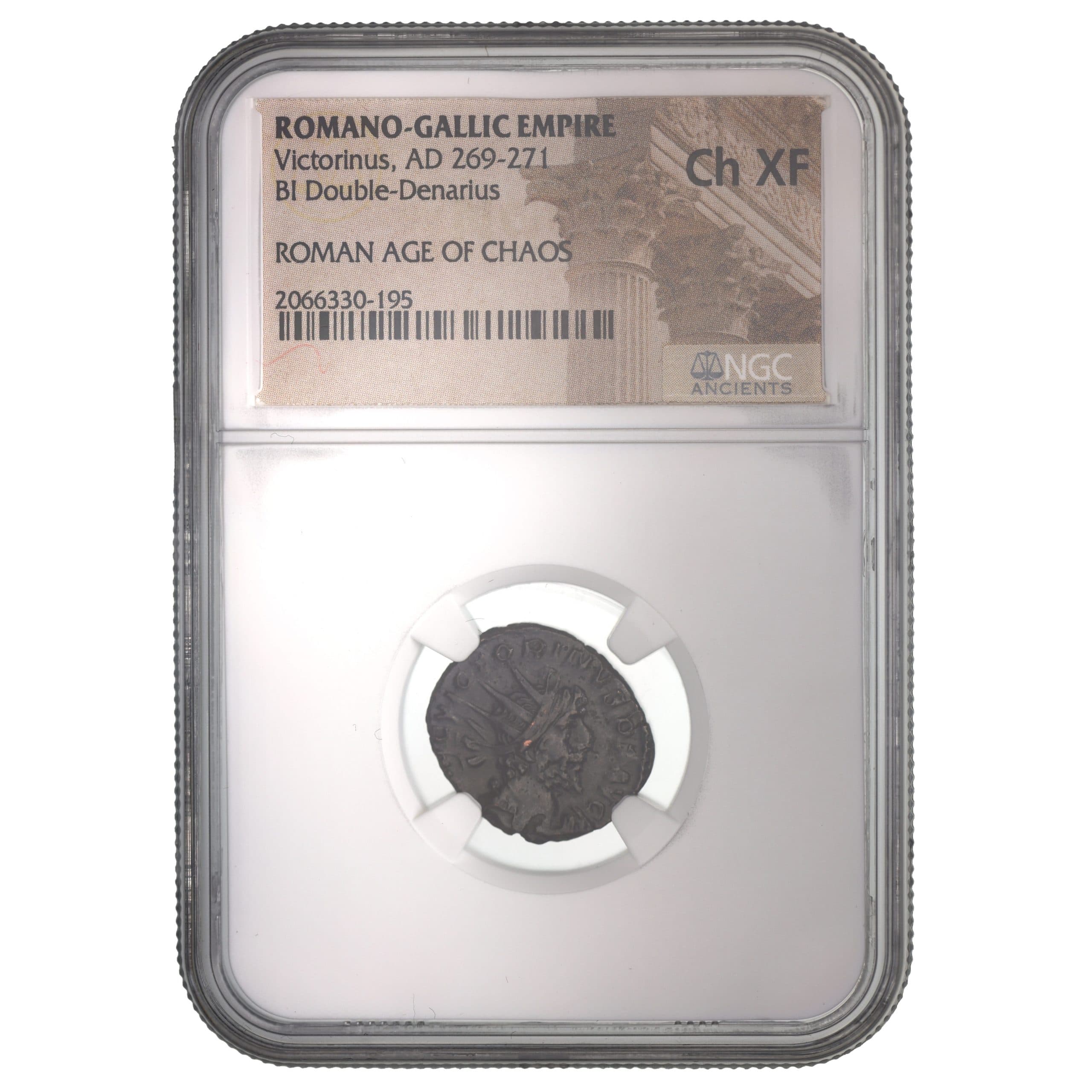 NGC-Certified Roman Coin: Victorinus, ANT, Grade CH-XF β representative ECC supplier stock image; exact coin and slab vary