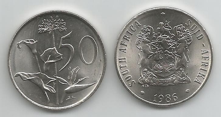 South Africa KM87(U) 50 Cents β Lot of 15 representative product image
