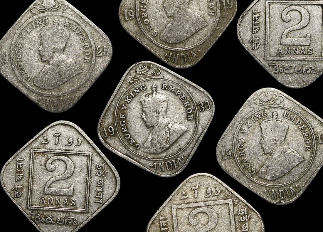 British India KM516(VG) British India, George V (1910-1936), Two Annas β Lot of 10 representative product image