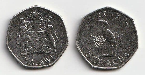 1,000 Malawi KM213(U) 5 Kwacha Bulk World Coins representative product image