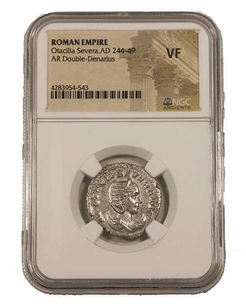 NGC-Certified Roman Coin: Otacilia Severa, ANT, Grade VF β representative ECC supplier stock image; exact coin and slab vary