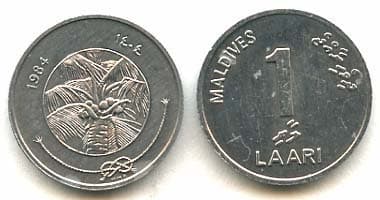 1,000 Maldives KM68(U) 1 Laari Bulk World Coins representative product image
