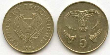 Cyprus KM55.1(F-VF) 5 Cents – Lot of 60 representative product image
