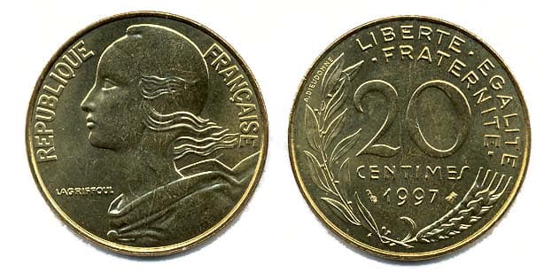 France KM930(U) 20 Centimes β Lot of 24 representative product image