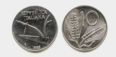 Italy KM93(U) 10 Lira β Lot of 100 representative product image
