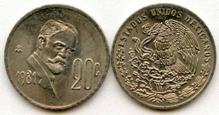 Mexico KM442(U) 20 Centavos – Lot of 50 representative product image