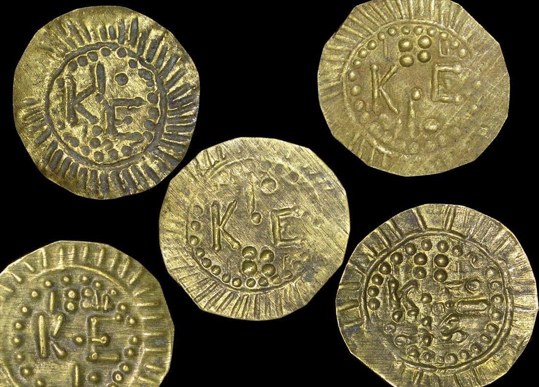 Greece KMHUTOKKEL2(VF-XF) Ottoman Empire, Cappadocia, Gelveri (modern Güzelyurt), St. Gregory Theologus Church, 10 Para Bracteate Brass Token, dated 1884 – Lot of 1 representative…