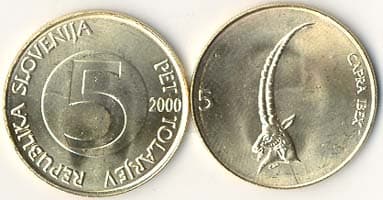 1,000 Slovenia KM6(U) 5 Tolar Bulk World Coins representative product image