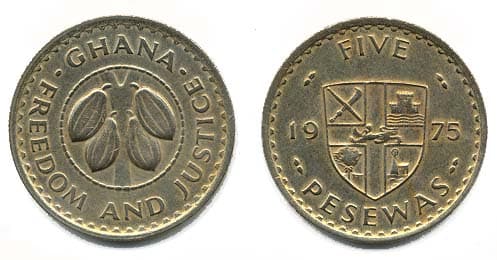 Ghana KM15(VF-XF) 5 Pesewas β Lot of 35 representative product image