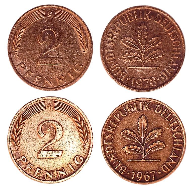 Germany KM106a(CL) 2 Pfennig β Lot of 200 representative product image
