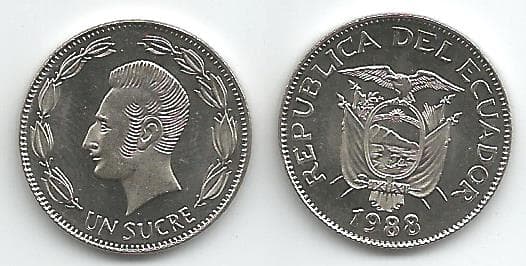Ecuador KM89(U) 1 Sucre – Lot of 59 representative product image