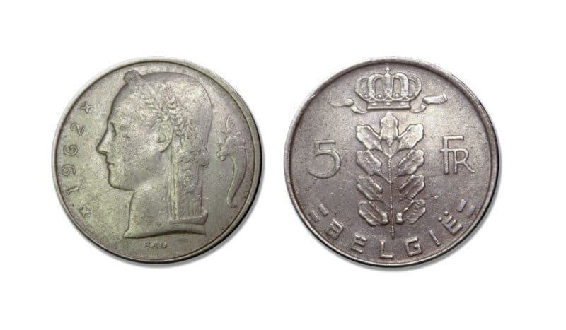 Belgium KM134-135(C) 5 Francs – Lot of 50 representative product image