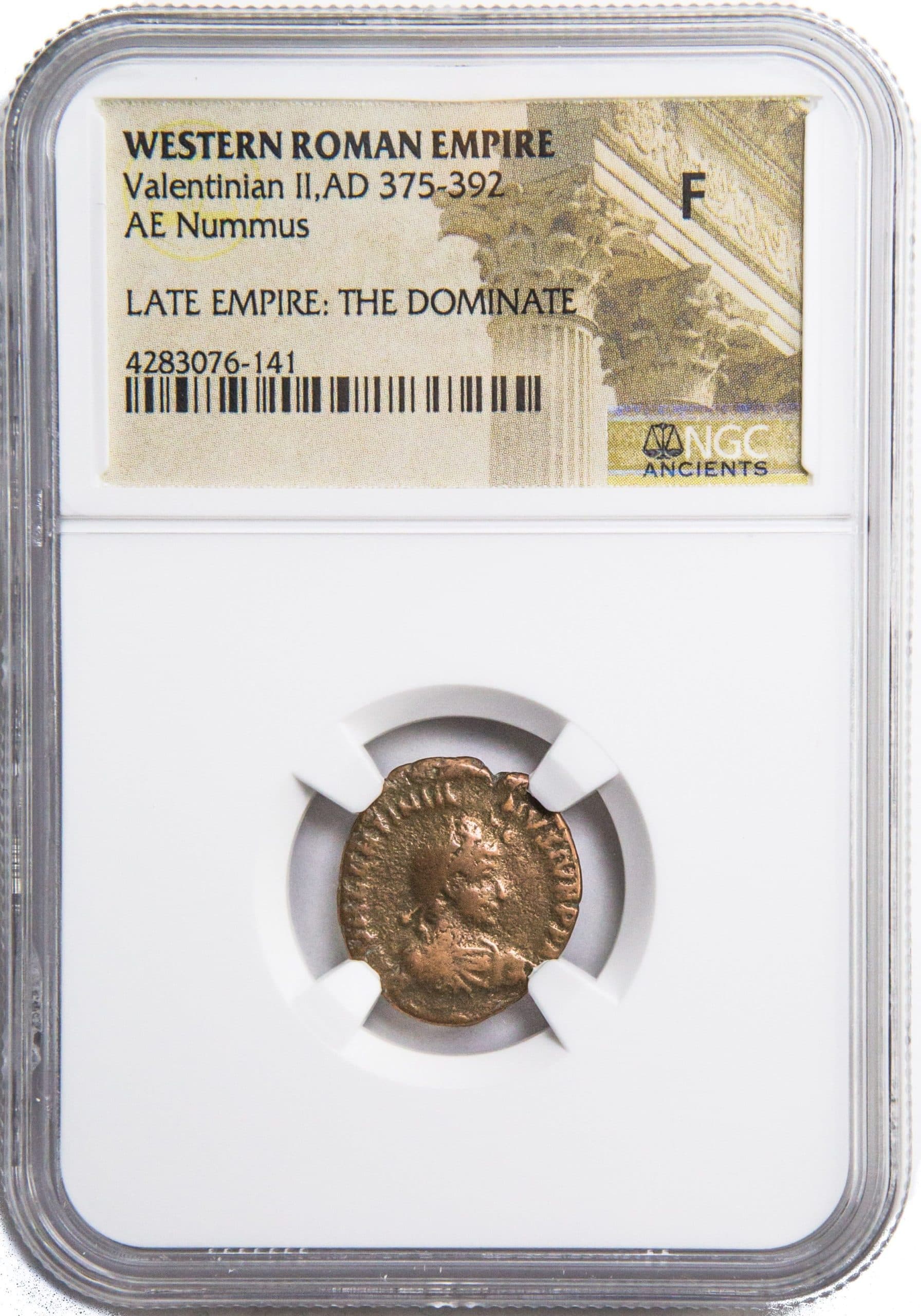 NGC-Certified Roman Coin: VALENTINIAN2ND, Grade LG — representative ECC supplier stock image; exact coin and slab vary