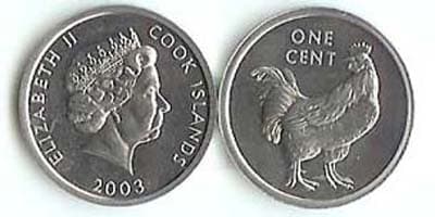 Cook Islands KM422(U) 1 Cent (Chicken) β Lot of 50 representative product image