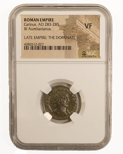 NGC-Certified Roman Coin: Carinus, ANT, Grade VF β representative ECC supplier stock image; exact coin and slab vary