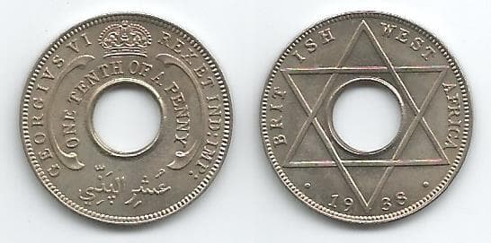 British West Africa KM20(U) 1/10 Penny β Lot of 12 representative product image