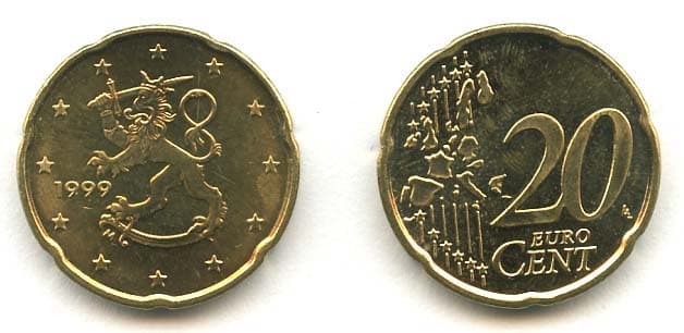 Finland KM102(U) 20 Finl. Cents β Lot of 30 representative product image