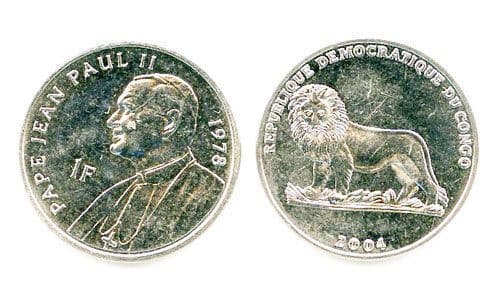 Congo D.R. KM158(U) 1 Franc Pope - 1978 β Lot of 30 representative product image