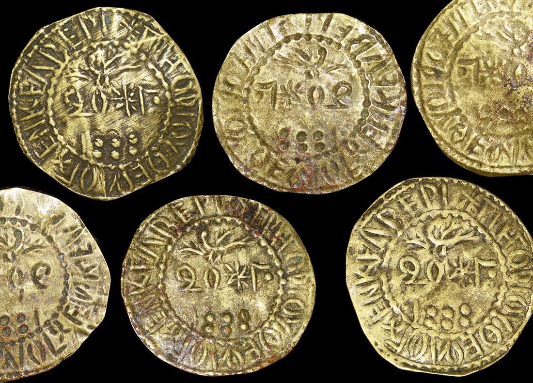Greece KMHUTOKKELVERI(VF-XF) Ottoman Empire, Cappadocia, Gelveri (modern Güzelyurt), St. Gregory Theologus Church, 20 Para Bracteate Brass Token, dated 1888 – Lot of 3 representat…